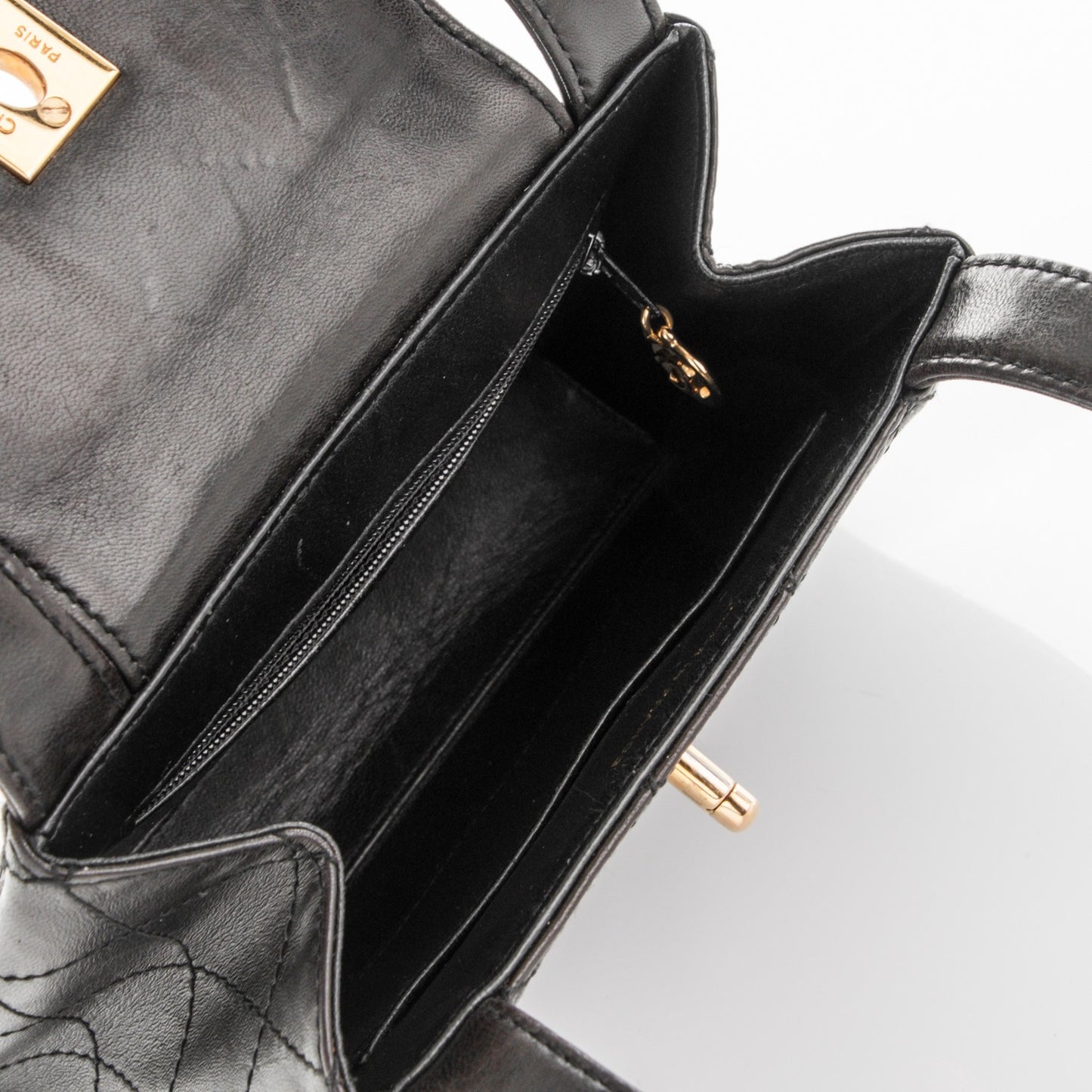 Lambskin Quilted Flap Bag Black