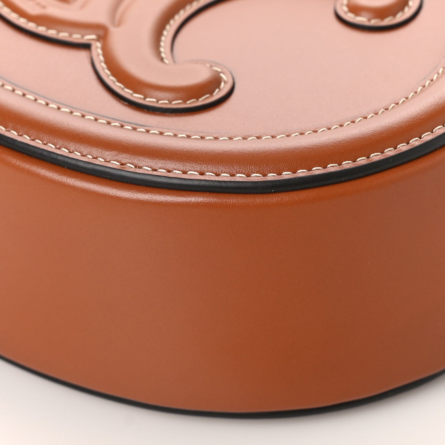 Celine Smooth Calfskin Cuir Triomphe Oval Bag Tan 8 of 8
