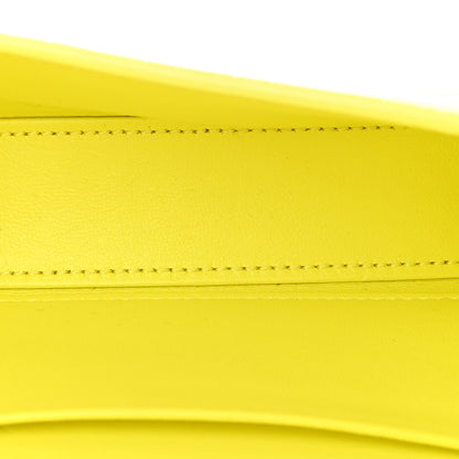 Balenciaga Shiny Calfskin Crocodile Embossed Hourglass Stretch Sling Shoulder Bag Yellow 5 of 15