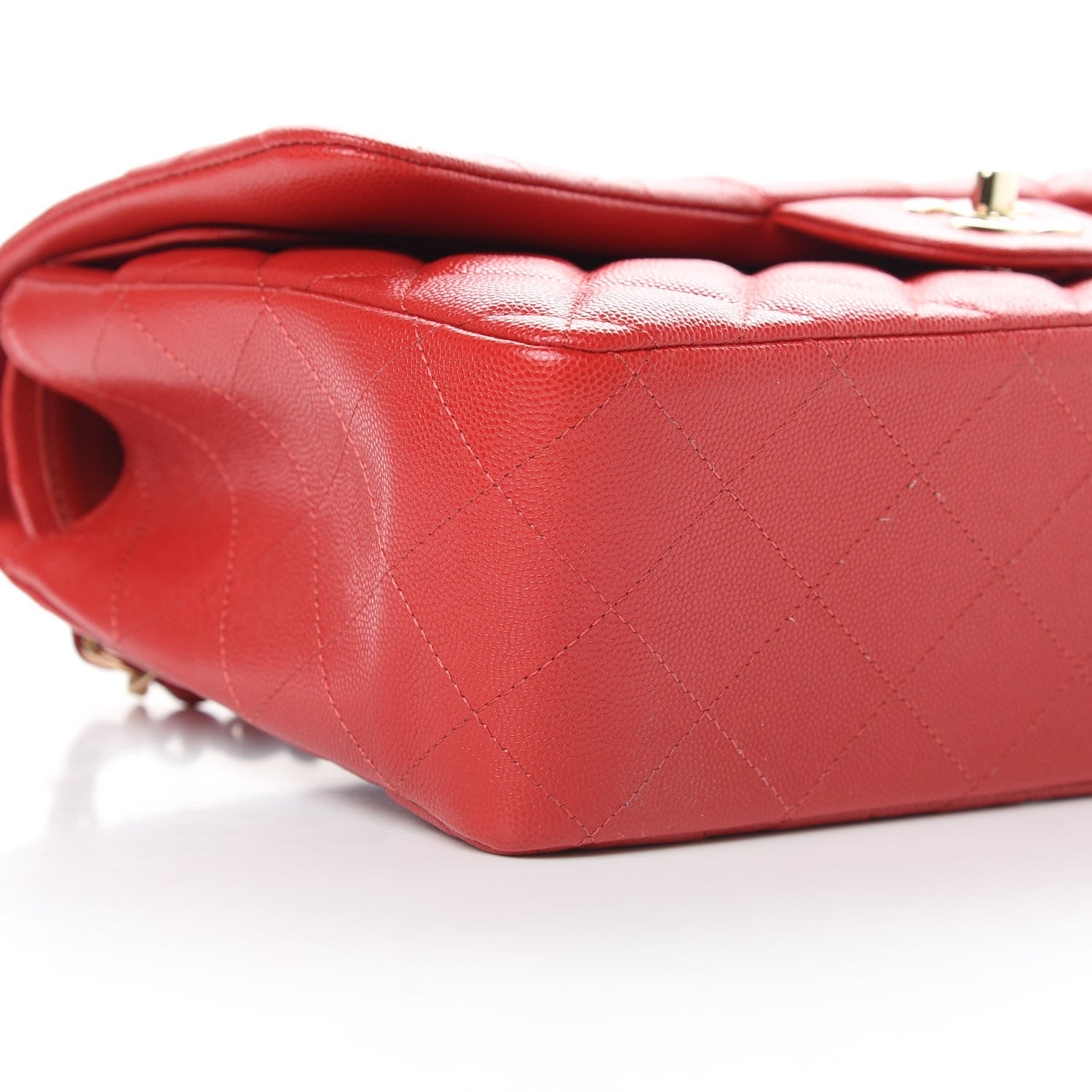 Chanel Caviar Quilted Jumbo Double Flap Red 9 of 11
