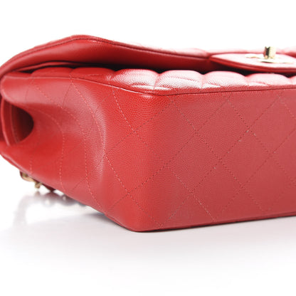 Chanel Caviar Quilted Jumbo Double Flap Red 9 of 11