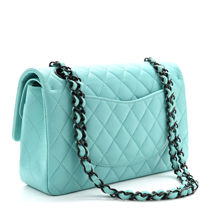 Chanel Lambskin Quilted Medium Double Flap Light Blue 3 of 12