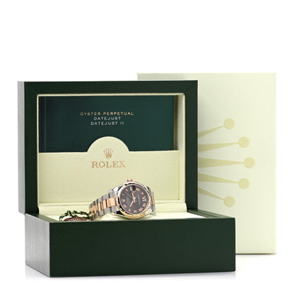 Rolex Stainless Steel 18K Everose Gold Diamond 31mm Oyster Perpetual Datejust Watch Chocolate Roman 178341 5 of 5