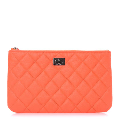Chanel Goatskin Quilted Medium Reissue Cosmetic Case Orange 1 of 8