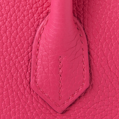 Hermes Taurillon Clemence Birkin 30 Rose Shocking 10 of 31