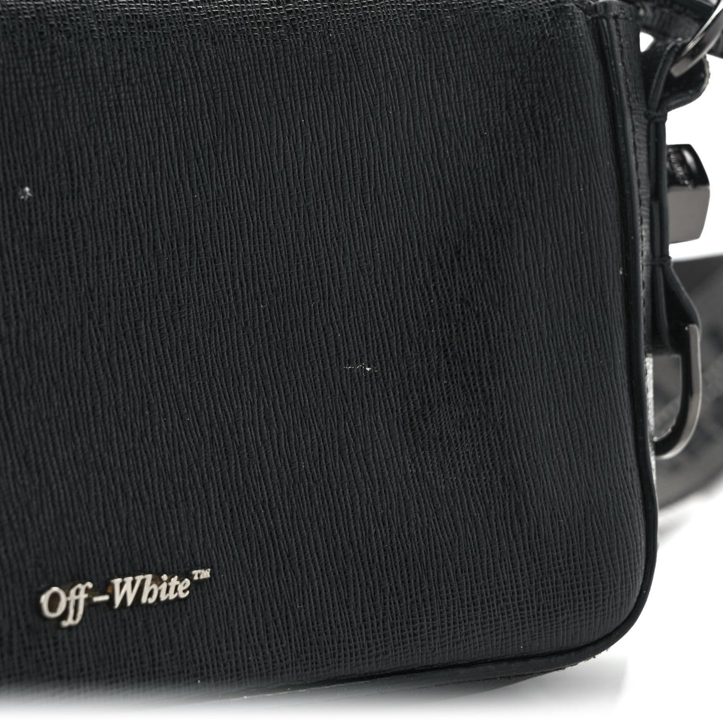 Saffiano Striped Mini Diag Bag Black White