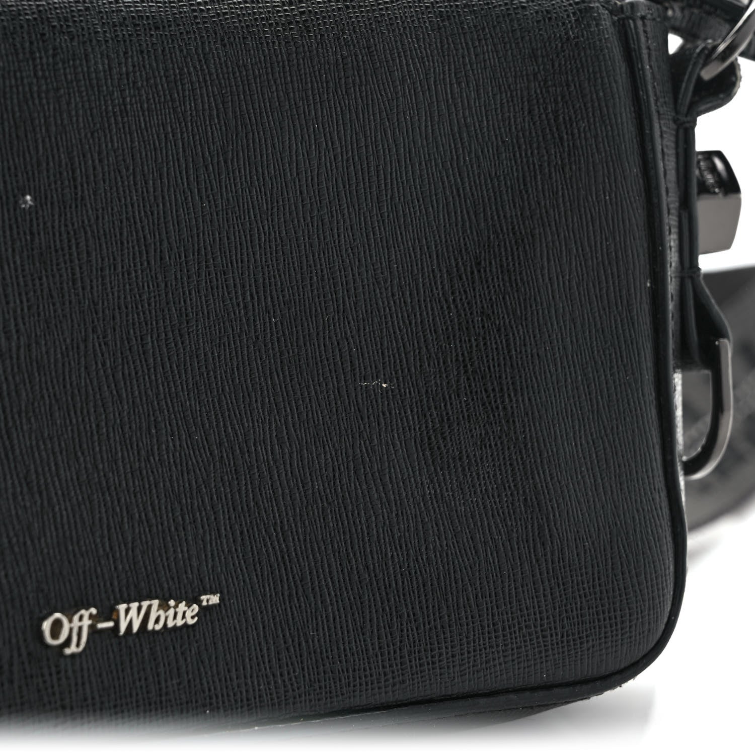 Off-White Saffiano Striped Mini Diag Bag Black White 13 of 13