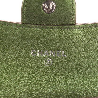 Chanel Metallic Lambskin Quilted Card Holder Green 6 of 8