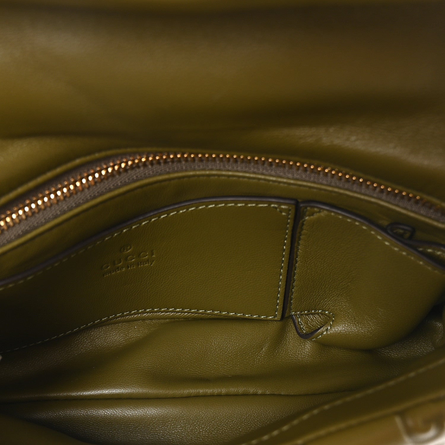 Gucci Lambskin Embossed Mini GG Milano Top Handle Shoulder Bag Green 5 of 10