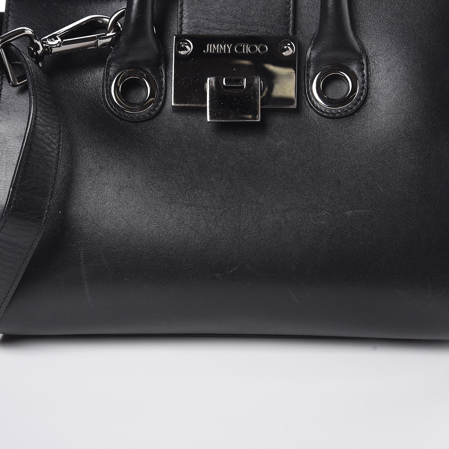 Jimmy Choo Calfskin Suede Small Riley Tote Black 290595 – FASHIONPHILE