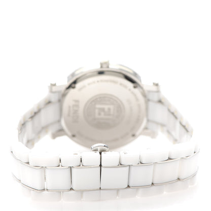 Fendi Stainless Steel Ceramic Diamond Bezel 38mm Round Quartz Watch White 3 of 12