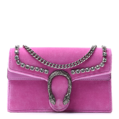 Gucci Velvet Crystal Super Mini Dionysus Shoulder Bag Malva 1 of 11
