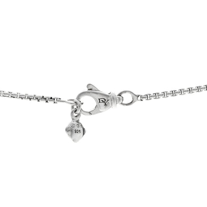 David Yurman Sterling Silver Diamond Lotus Amulet Charm Necklace 5 of 5