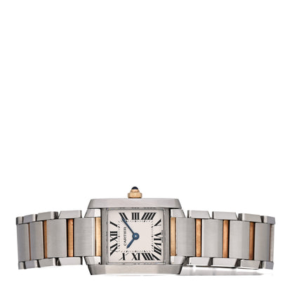 Cartier Stainless Steel 18K Yellow Gold 20mm Tank Francaise Quartz Watch 2 of 4