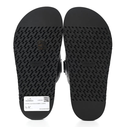 Hermes Calfskin Womens Chypre Sandals 36 Black 5 of 10