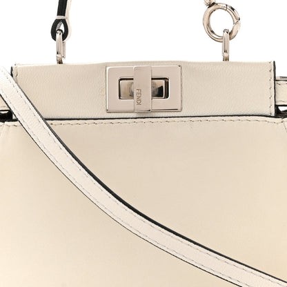 Fendi Shiny Nappa Micro Peekaboo Iconic Satchel White 8 of 11