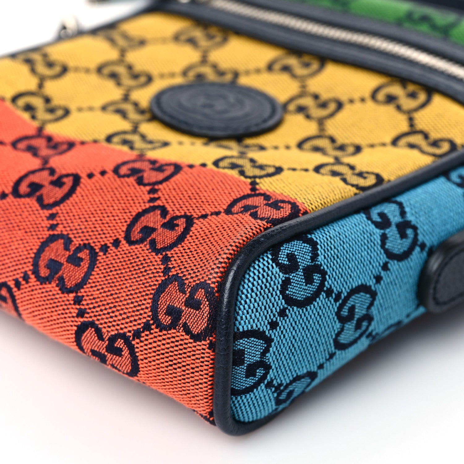 Gucci Monogram Multicolor Mini Retro Interlocking G Messenger Blue Rainbow Light Blue 9 of 9