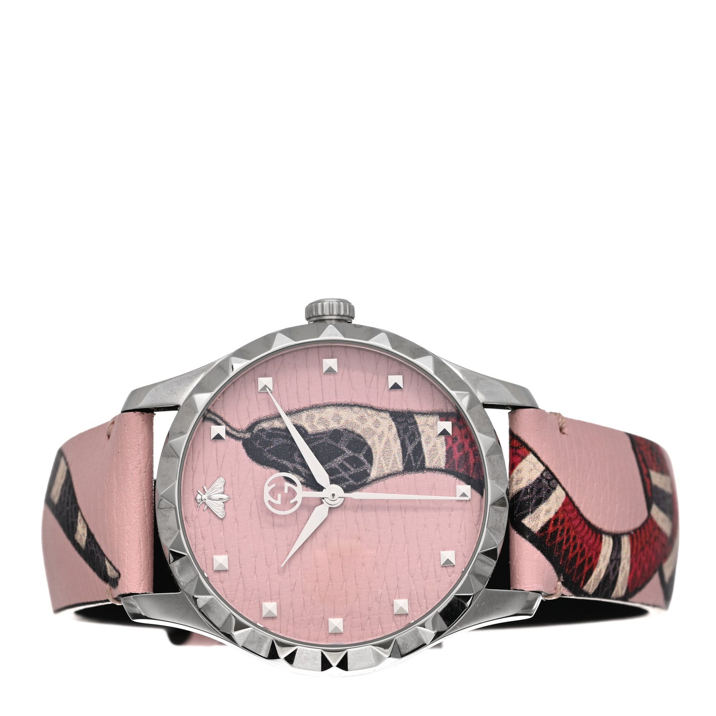 Stainless Steel Calfskin 38mm Le Marche Des Merveilles Snake Quartz Watch Pink