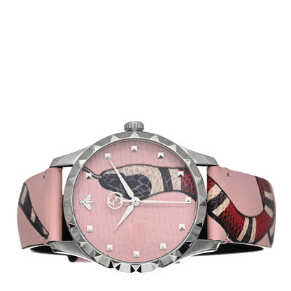 Gucci Stainless Steel Calfskin 38mm Le Marche Des Merveilles Snake Quartz Watch Pink 2 of 4