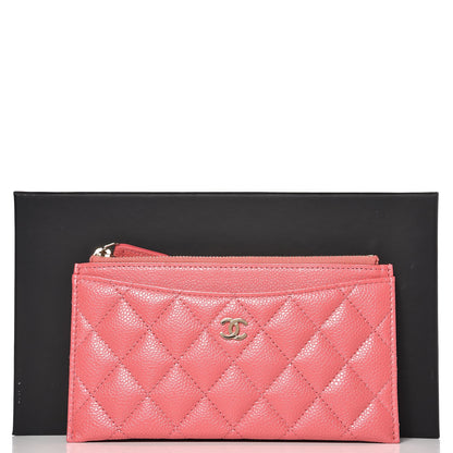 Chanel Iridescent Caviar Quilted Classic Zip Pouch Pink 8 of 8