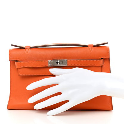 Hermes Swift Kelly Pochette Clutch Orange 2 of 13