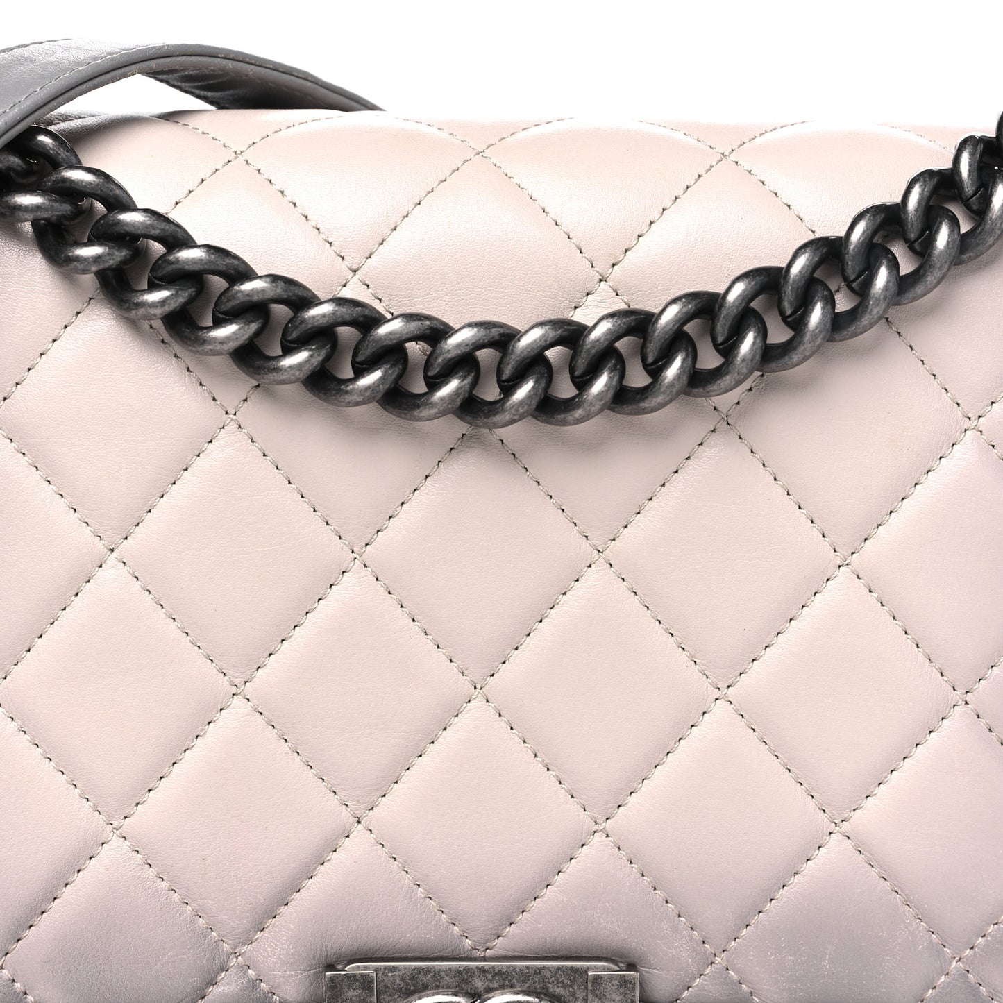 Calfskin Ombre Quilted New Medium Boy Flap Grey Beige