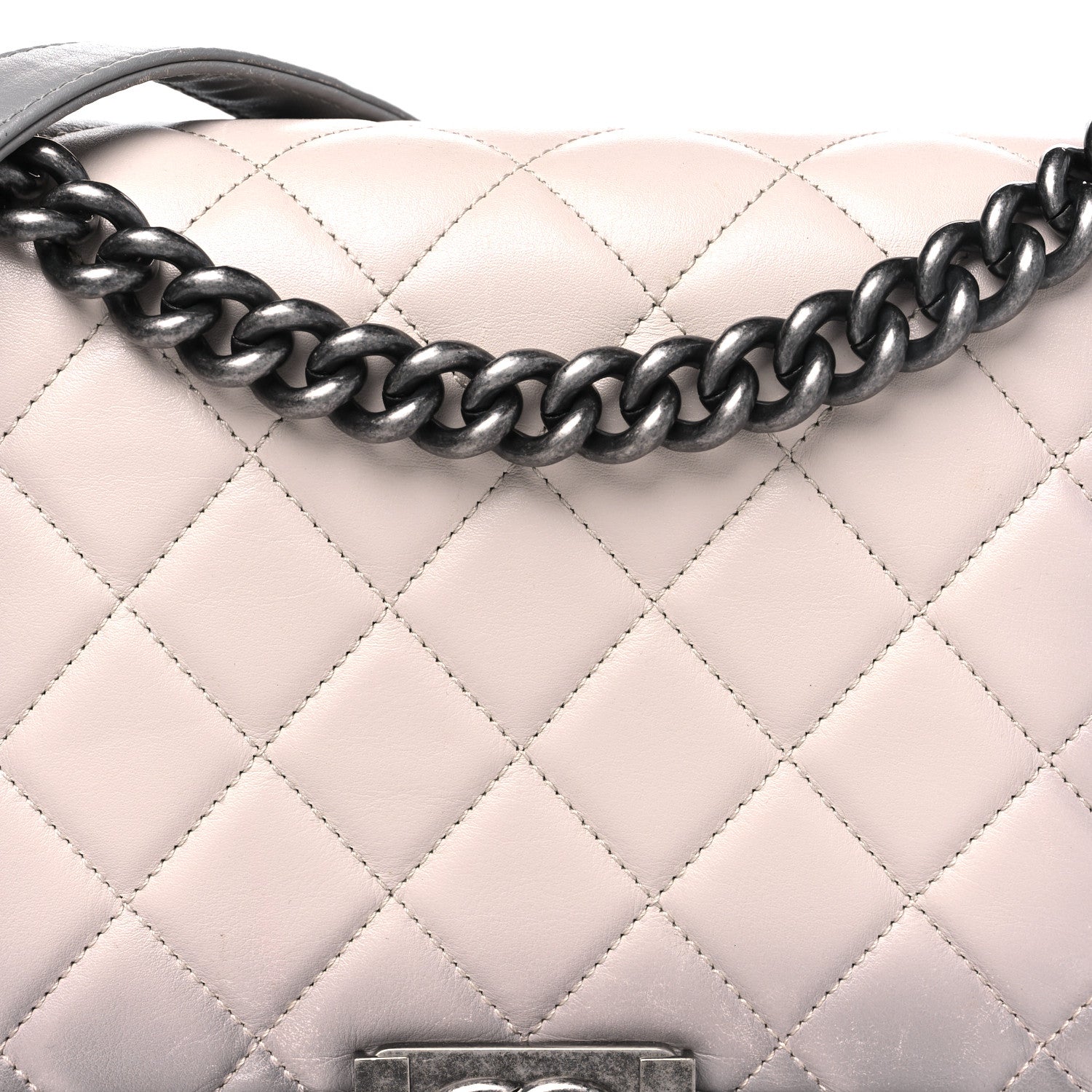 Chanel Calfskin Ombre Quilted New Medium Boy Flap Grey Beige 7 of 16