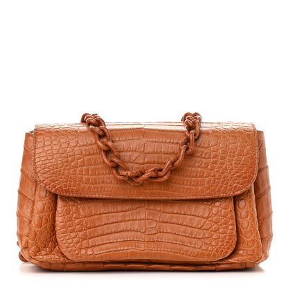 Nancy Gonzalez Crocodile Flap Chain Shoulder Bag Brown 1 of 10