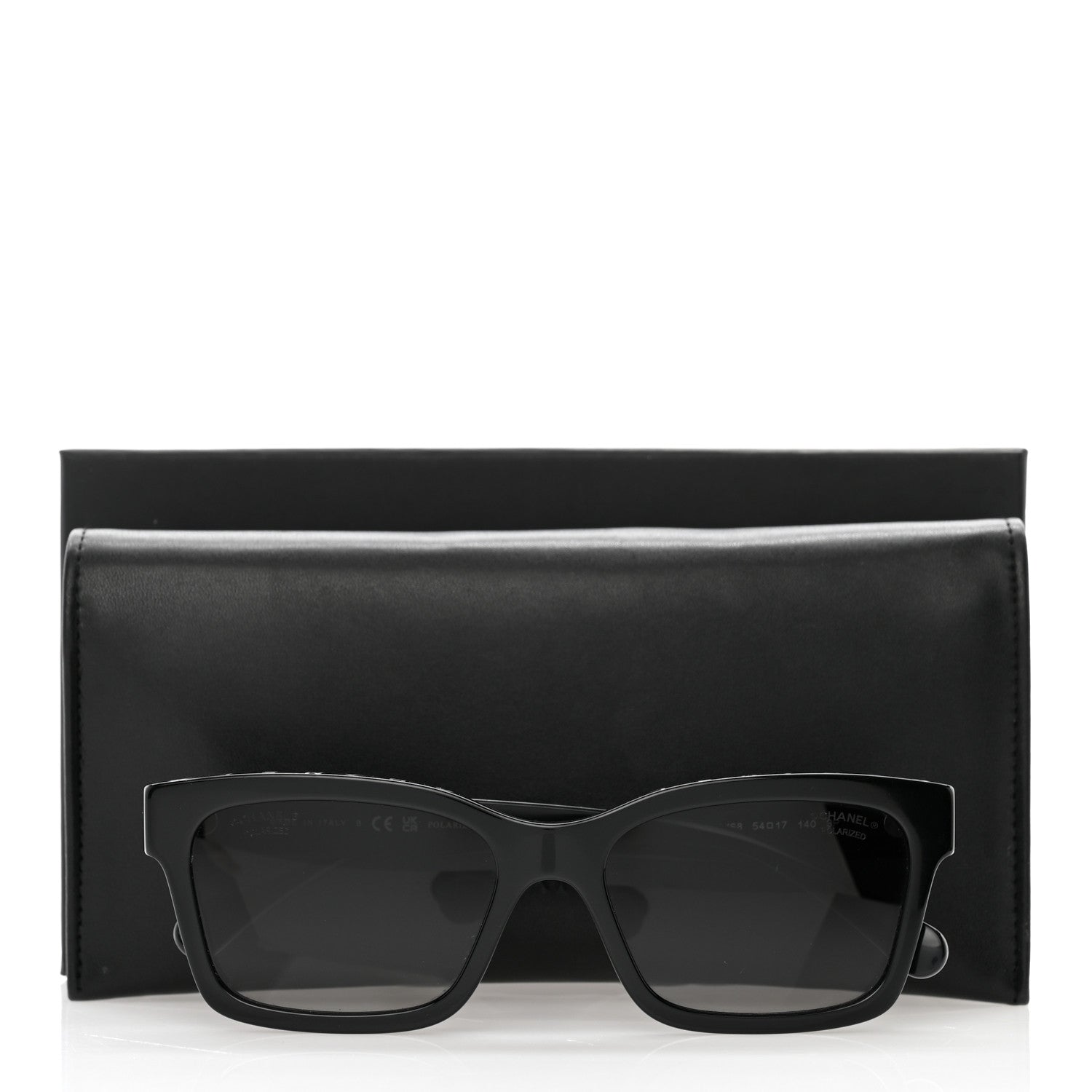 Chanel Acetate Polarized Square Sunglasses 5417 Black 9 of 9