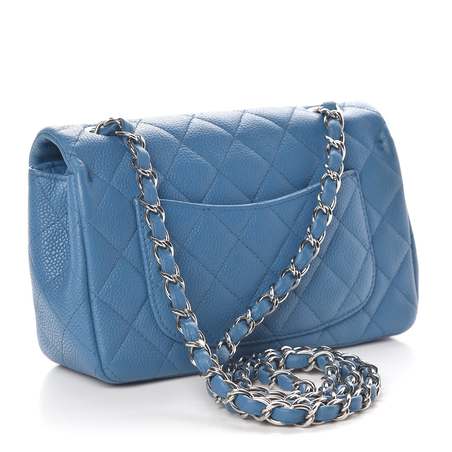 Chanel Caviar Quilted Mini Rectangular Flap Blue 3 of 10
