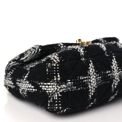 Chanel Tweed Houndstooth Quilted Medium Chanel 19 Flap Black White 8 of 9