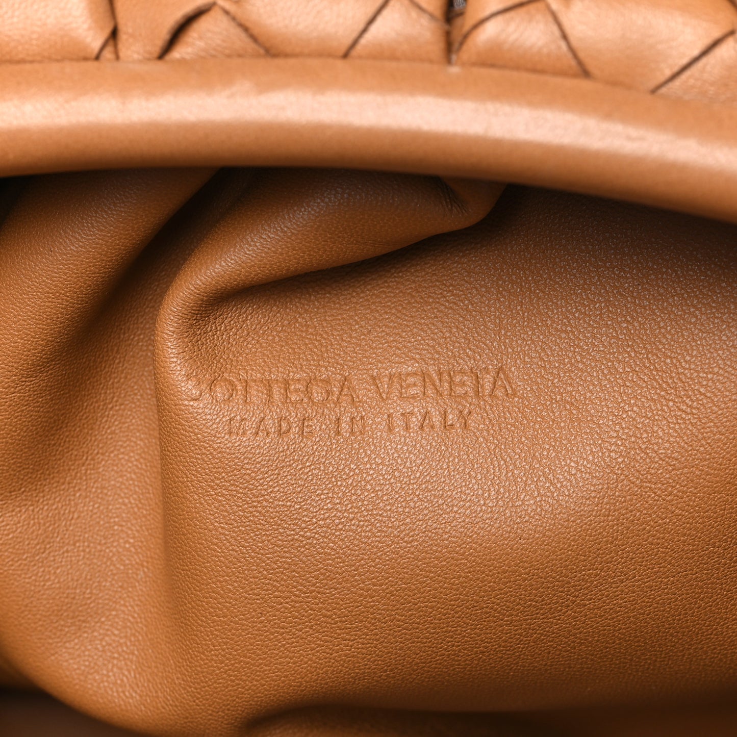 Nappa Maxi Intrecciato The Pouch Oversized Clutch  Caramel