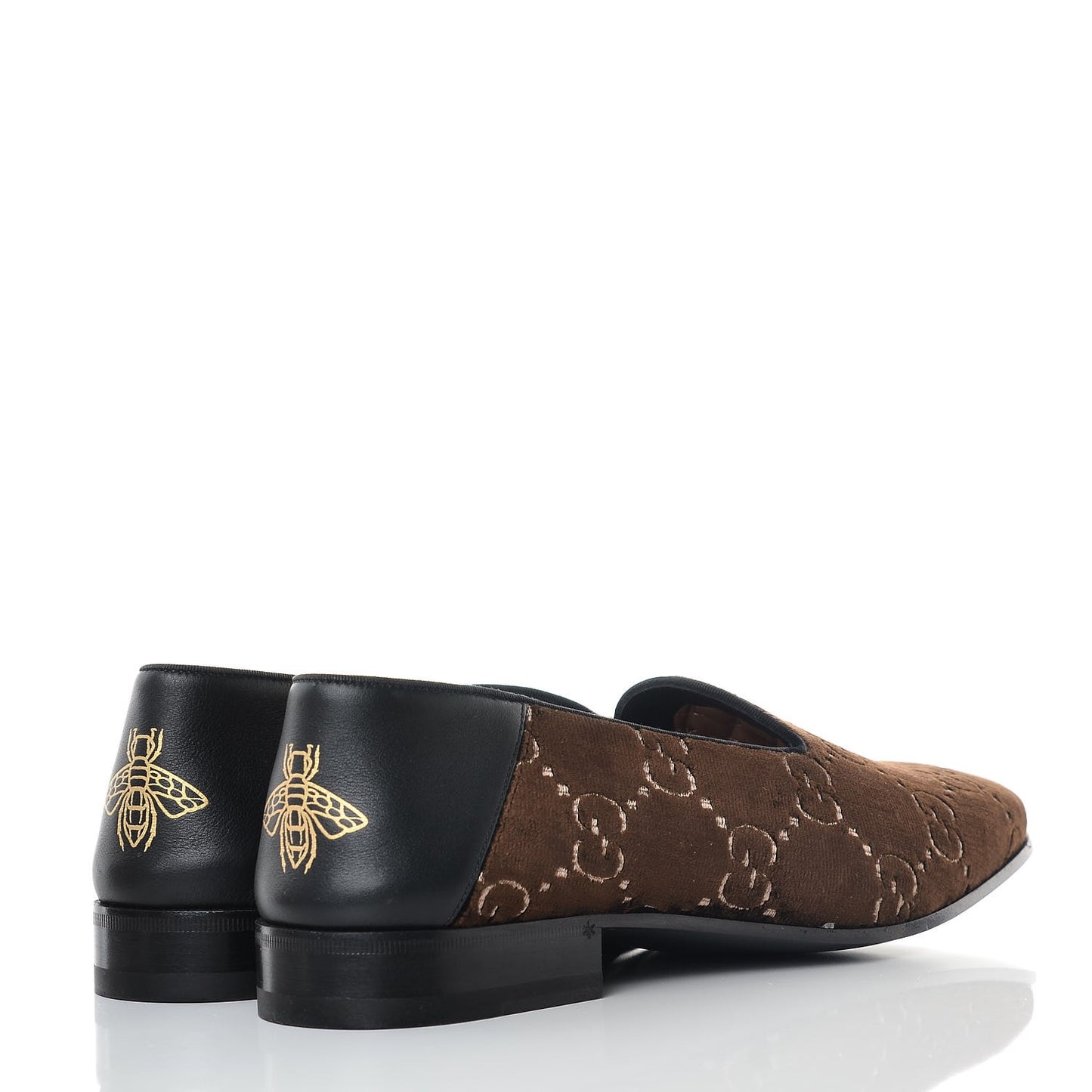 Velvet GG Monogram Mens Loafers 10 Brown