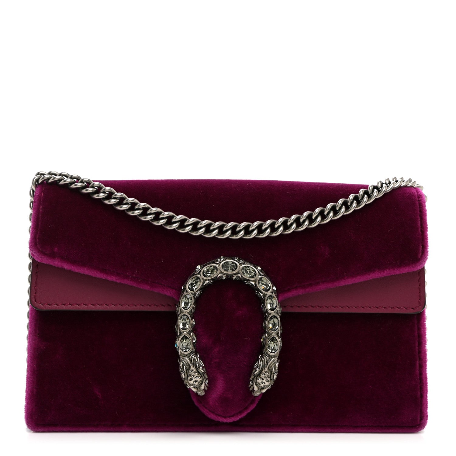 Gucci Velvet Super Mini Dionysus Shoulder Bag Fuchsia Violet Cyclamen 1 of 9
