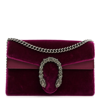 Gucci Velvet Super Mini Dionysus Shoulder Bag Fuchsia Violet Cyclamen 1 of 9