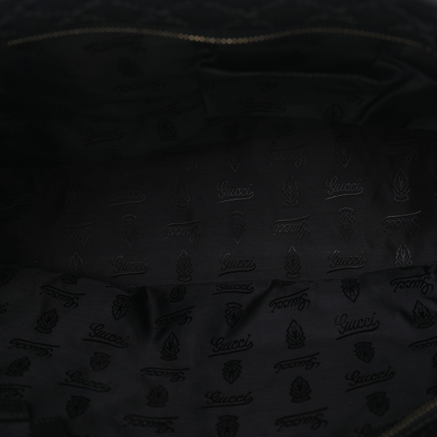 Gucci Guccissima Medium Zippered Shopping Tote Black 5 of 10