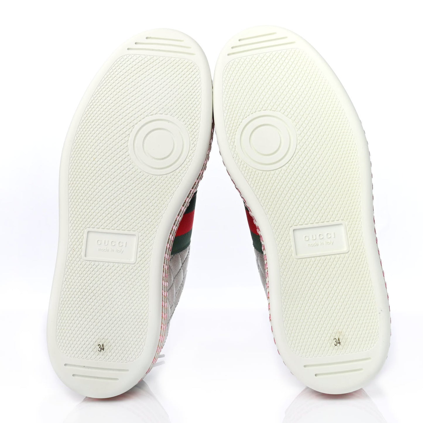 Laminated Nappa Crystal Web Bee Embroidered Trapuntata Womens Ace Platform Sneakers 34 Argento