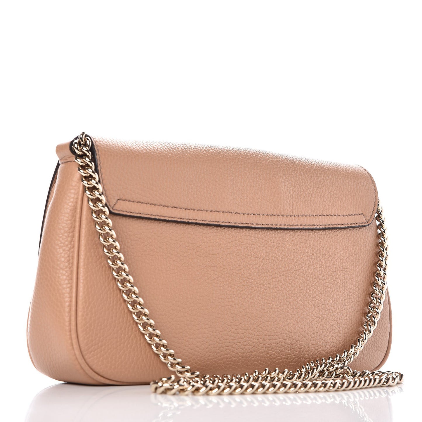 Pebbled Calfskin Medium Soho Flap Crossbody Camelia