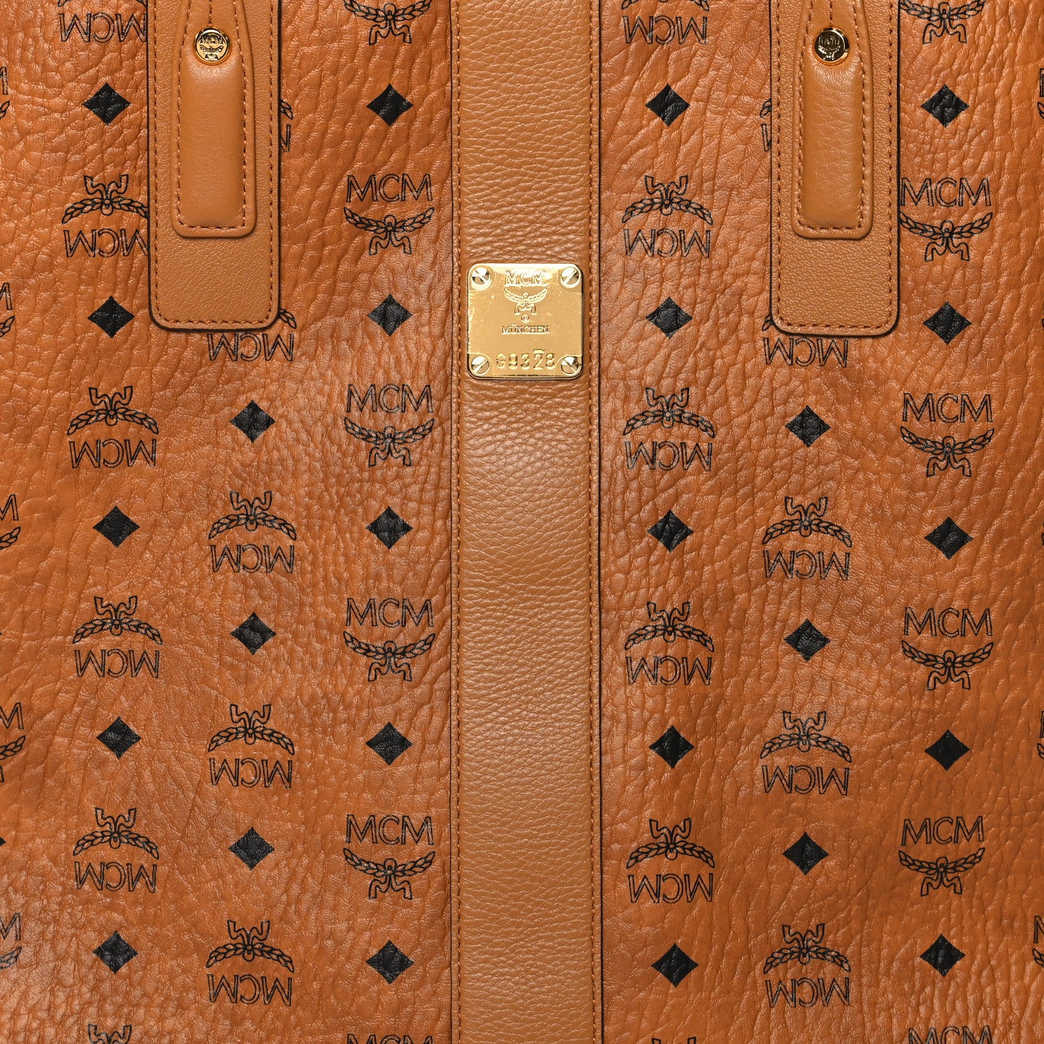 MCM Visetos Large Liz Reversible Shopper Tote Cognac 6 of 15