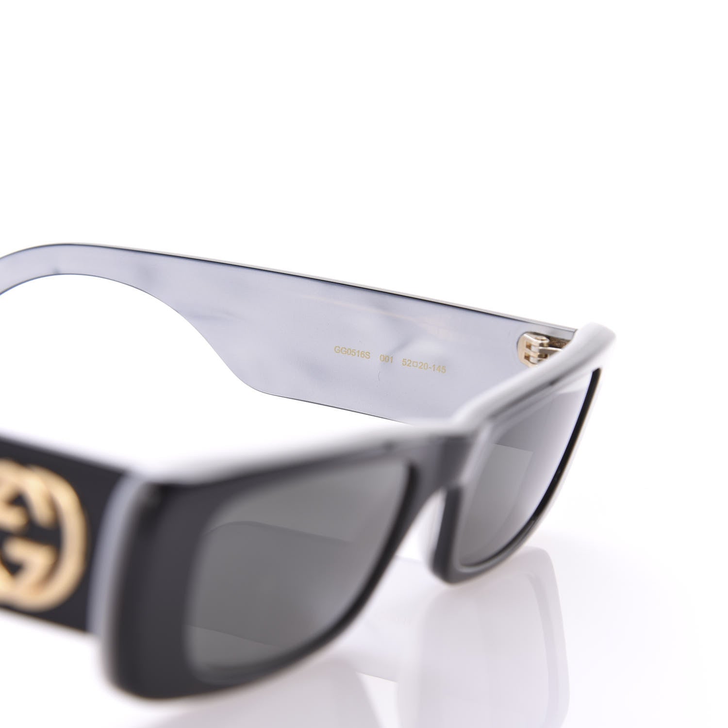 Gucci Acetate Rectangular Sunglasses GG0516S Black 5 of 7