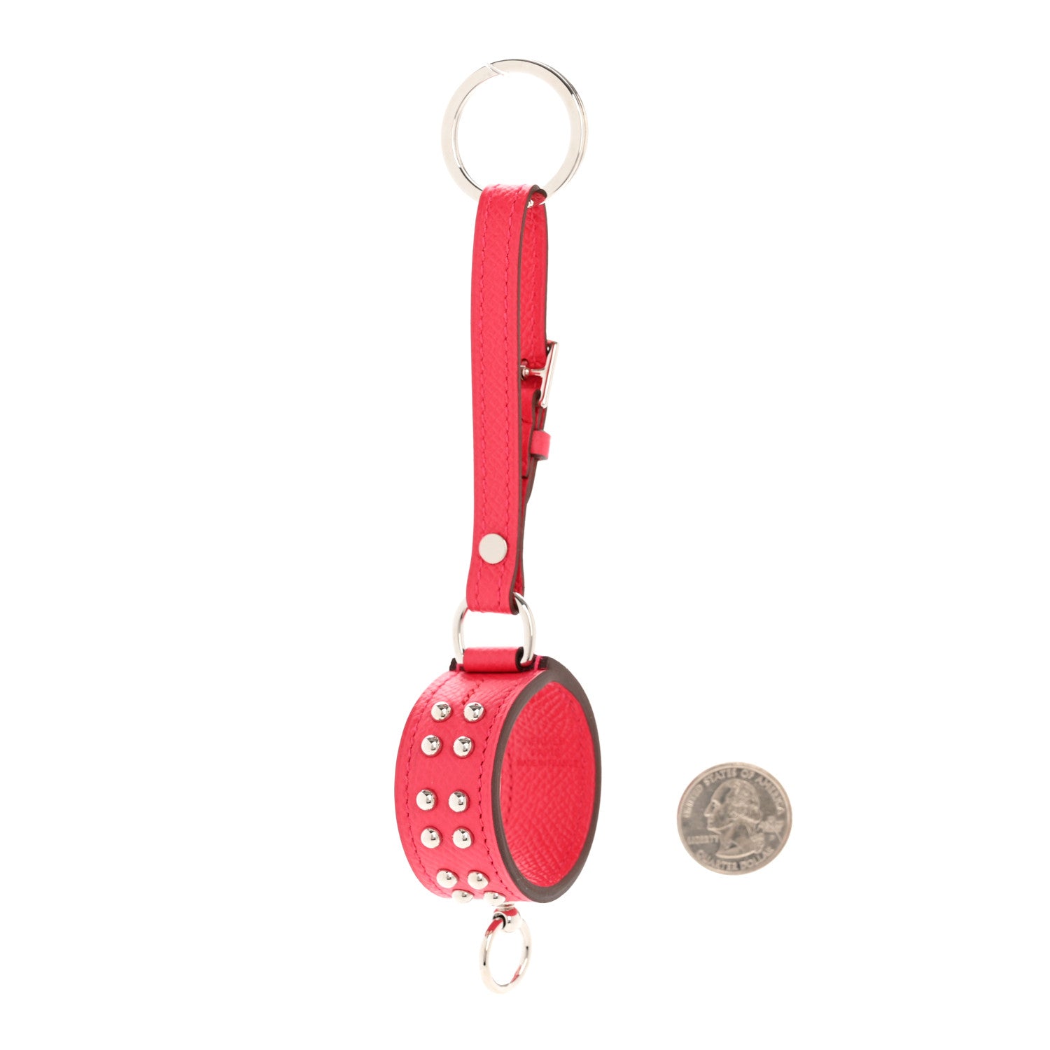 Hermes Epsom Collier de Chien Anneau Key Holder Rose Pourpre 2 of 6