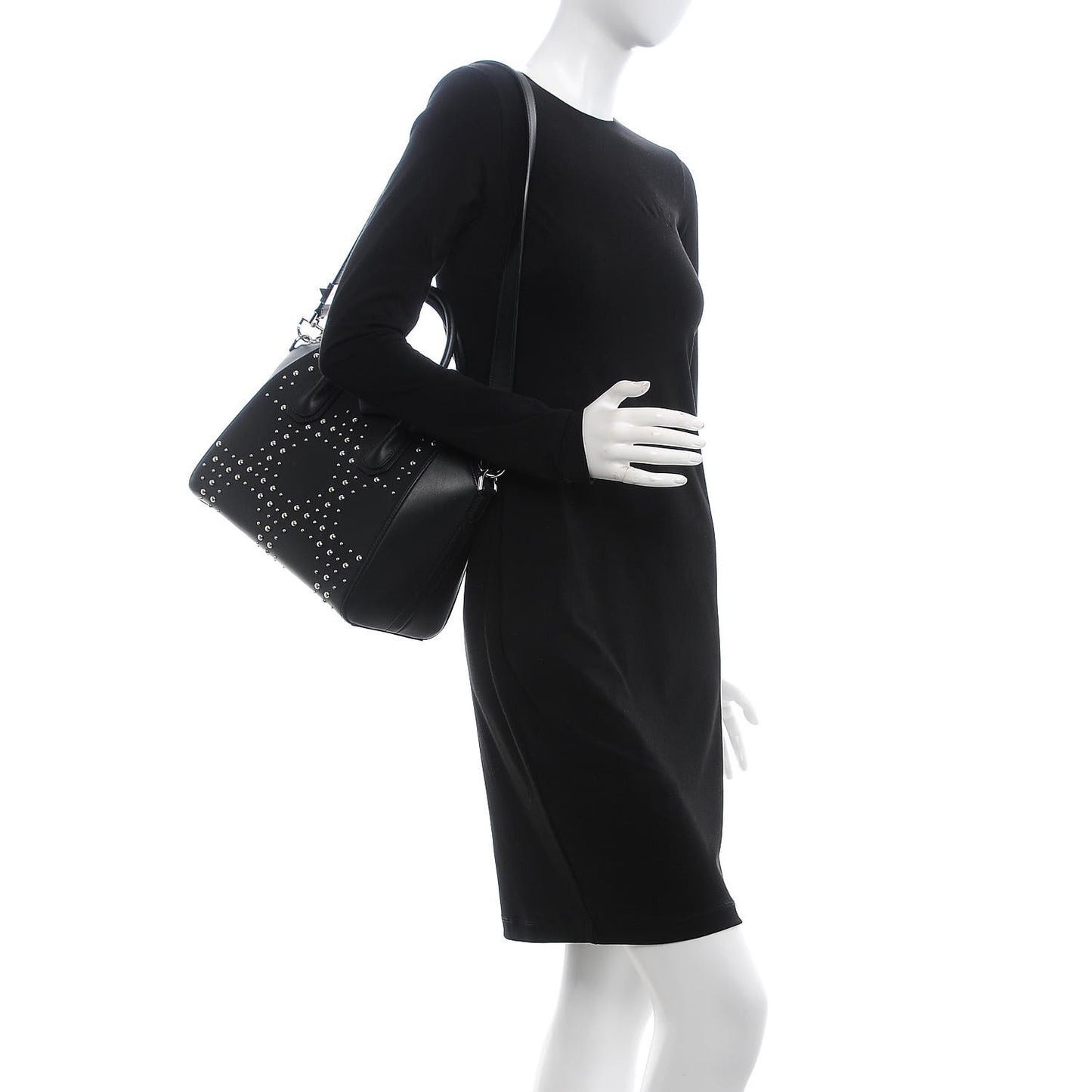 Smooth Calfskin Small Studded Antigona Black