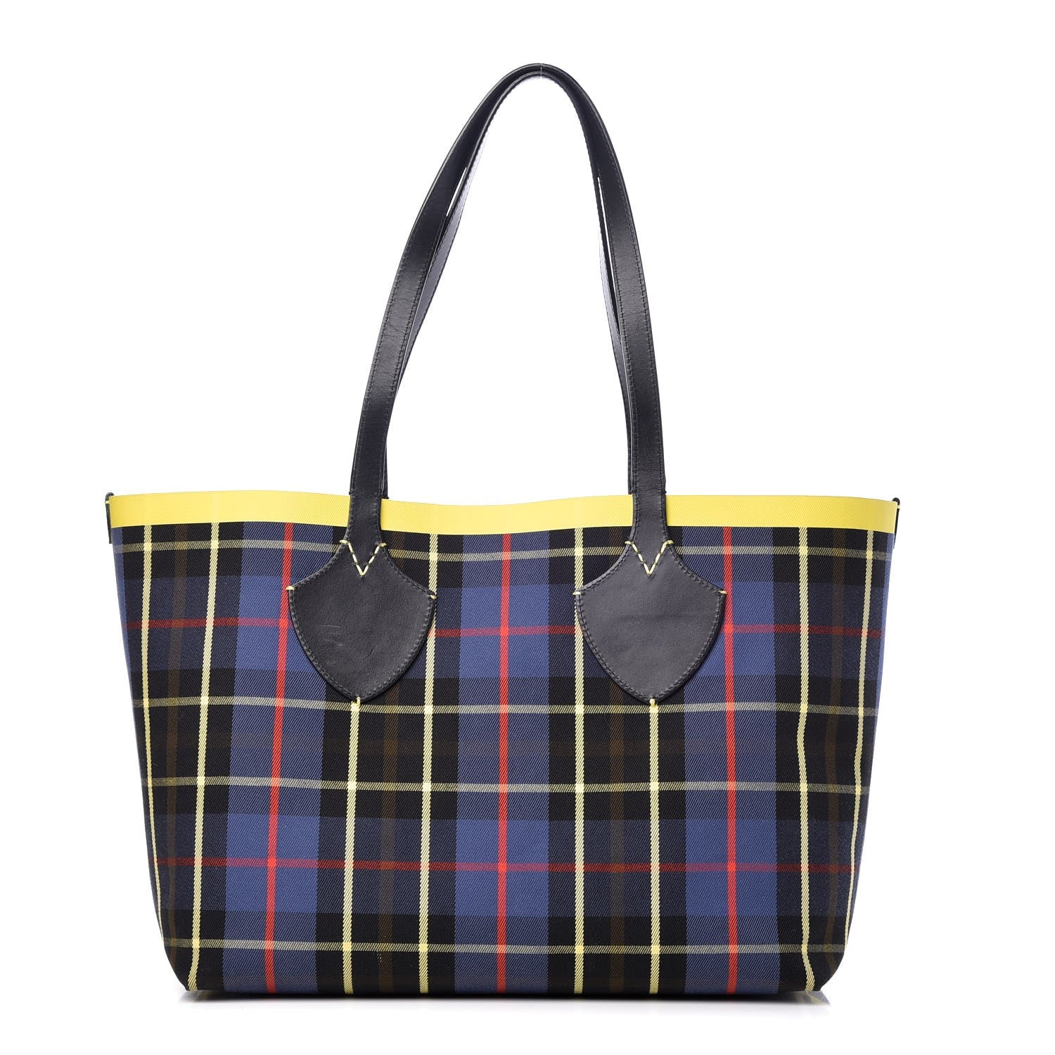 Burberry Vintage Check Medium The Giant Reversible Tote Racing Green Cobalt Blue 4 of 13