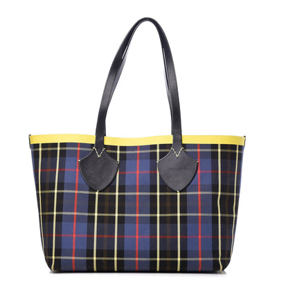 Burberry Vintage Check Medium The Giant Reversible Tote Racing Green Cobalt Blue 4 of 13