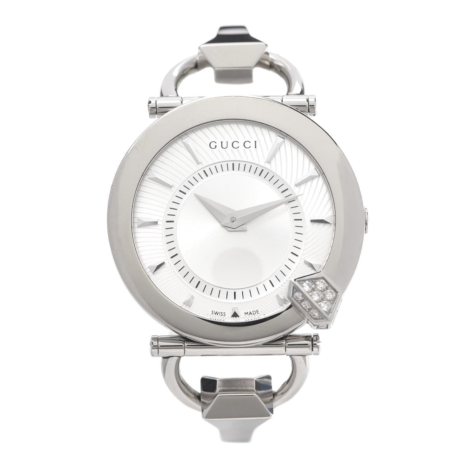 Gucci Stainless Steel Diamond 35mm Chiodo Quartz Watch 1 of 6