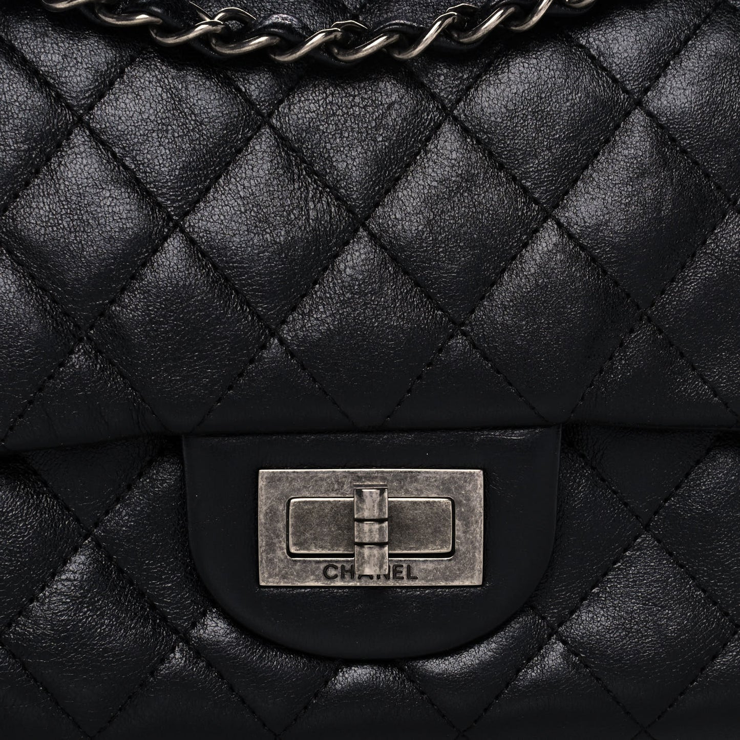 Lambskin Quilted Medium Hybrid Reissue Flap Black