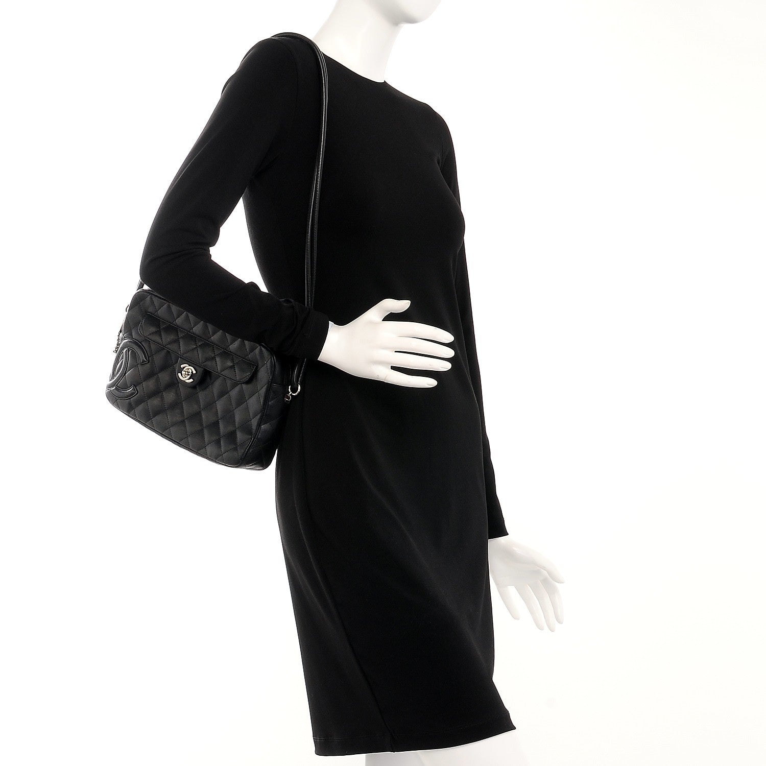 Chanel Calfskin Quilted Cambon Camera Case Black 2 of 11