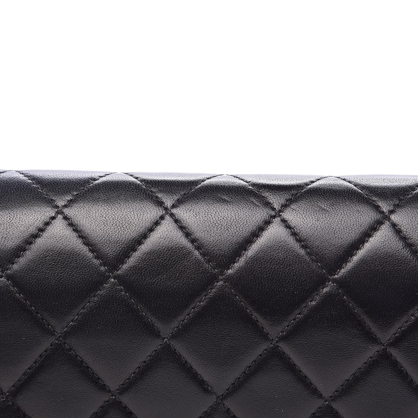 Lambskin Quilted Medium Double Flap Black