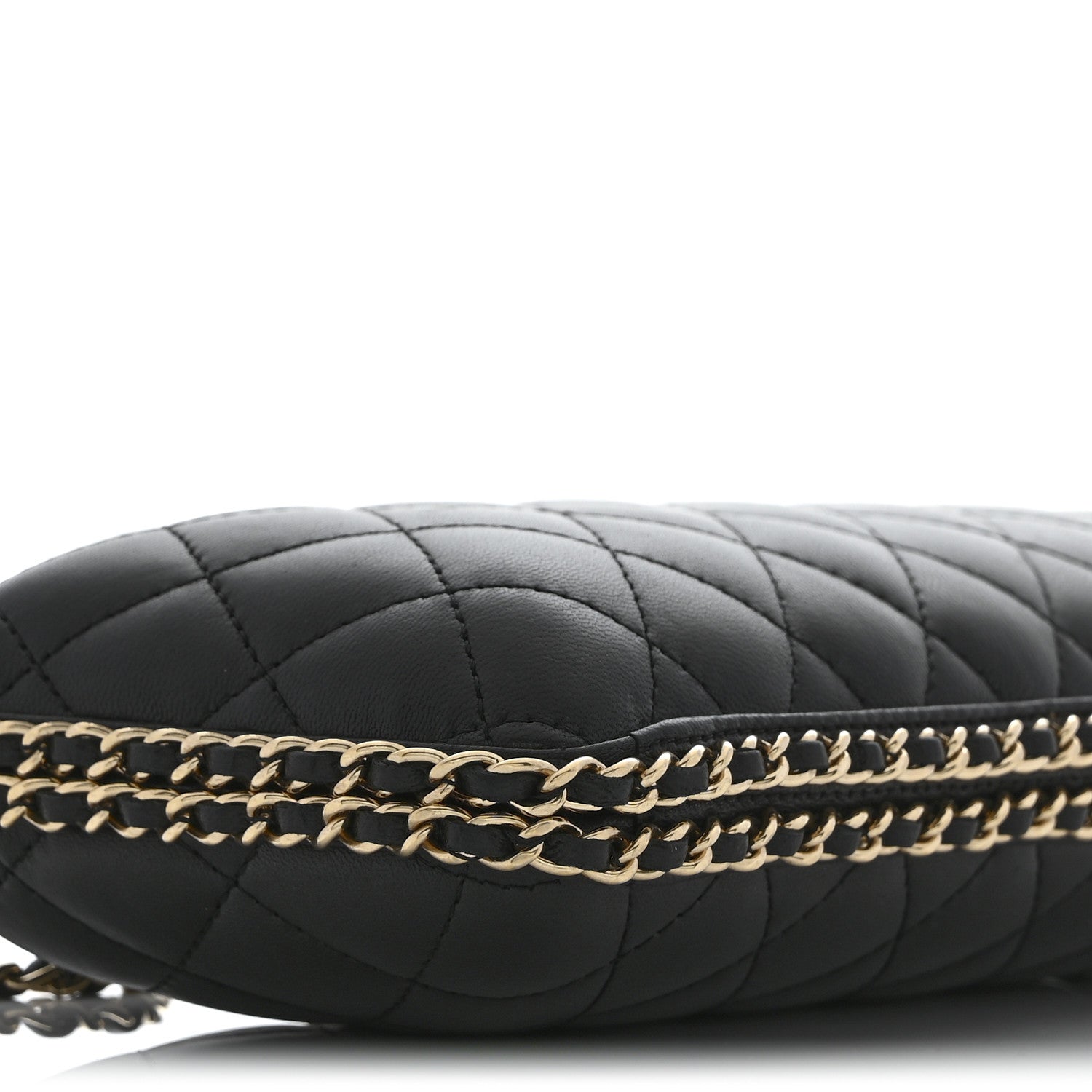 Chanel Lambskin Quilted Chain Around Clutch Black 9 of 10
