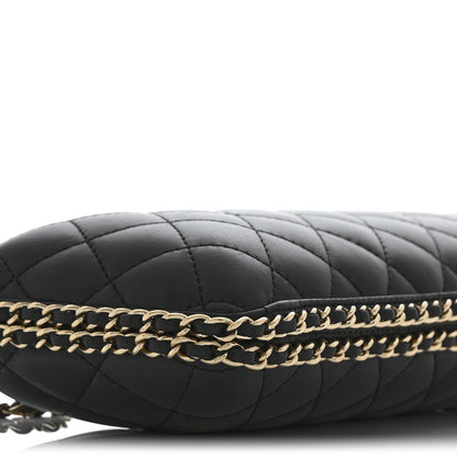 Chanel Lambskin Quilted Chain Around Clutch Black 9 of 10